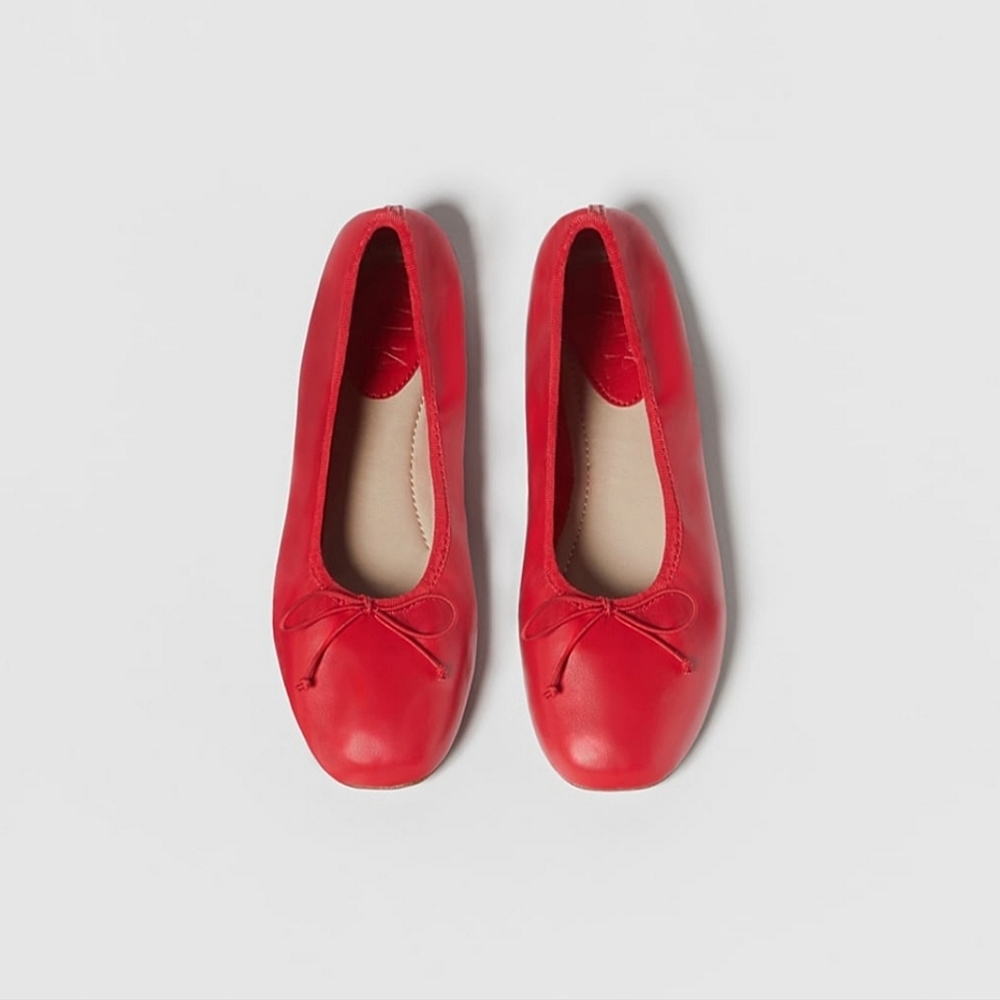 Zara Red Girls' Ballet Flats